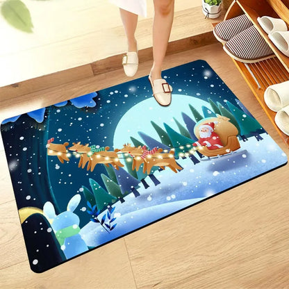 Christmas Diatomite Doormat - Quick-Dry, Absorbent & Non-Slip for Toilet Door