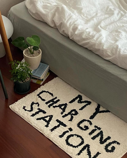 Korean Style Welcome Mat - Simple English Text Bathroom & Entrance Rug, Non-Slip
