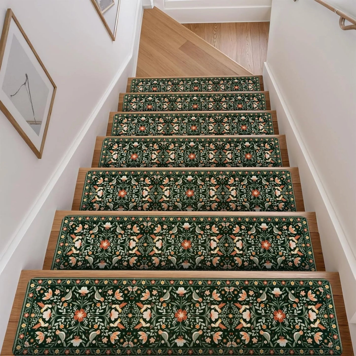 Floral Diatomite Stair Treads - Anti-Slip & Durable Step Mats for Home Decor