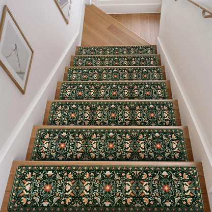 Floral Diatomite Stair Treads - Anti-Slip & Durable Step Mats for Home Decor