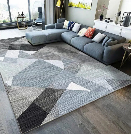 Geometric Living Room Rug - Light Luxury Carpet, Dirt-Resistant & Easy to Clean
