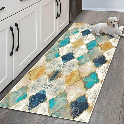 Geometric Area Rug - Non-Slip & Durable for Living Room, Hallway & Entrance