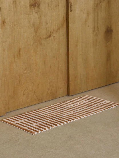 Korean Brick Pattern Rug - Aesthetic Bedside & Nursery Floor Mat for Bedroom