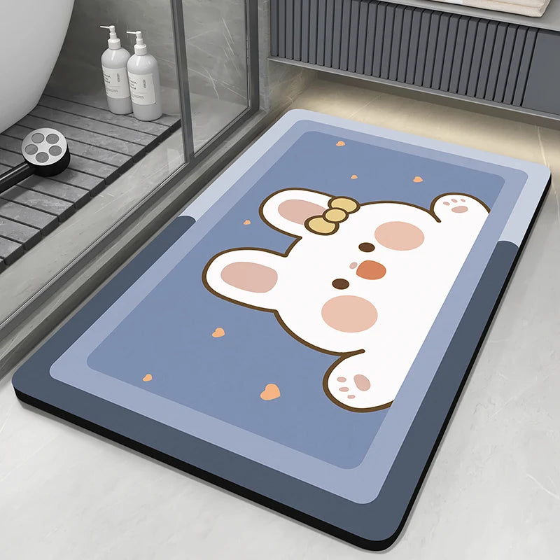 Diatomaceous Earth Bath Mat - Super Absorbent & Quick-Dry Non-Slip Bathroom Floor Mat