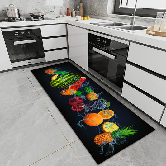 Long Plush Kitchen Runner Rug - Absorbent & Non-Slip Crystal Velvet Floor Mat