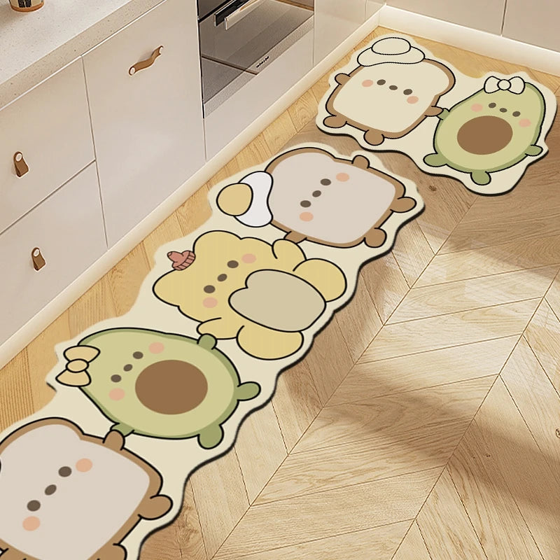 Cartoon Kitchen Mat - Non-Slip & Washable Anti-Fatigue Floor Pad