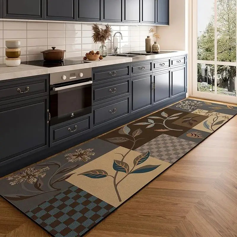 Luxury PVC Kitchen Mat - Oil & Water Resistant, Anti-Slip and Easy Wipe Clean