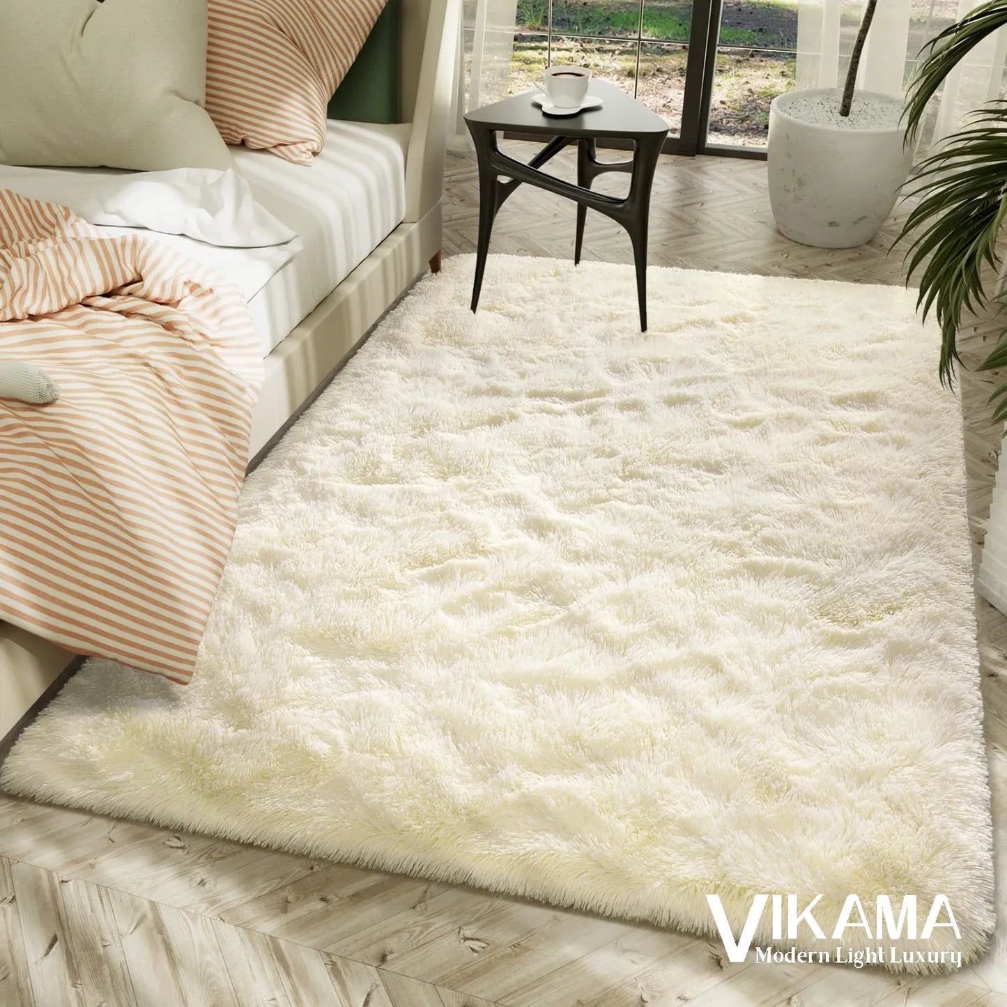Luxury Plush Rug for Girls Room - Soft & Easy Care Bedside or Living Room Carpet