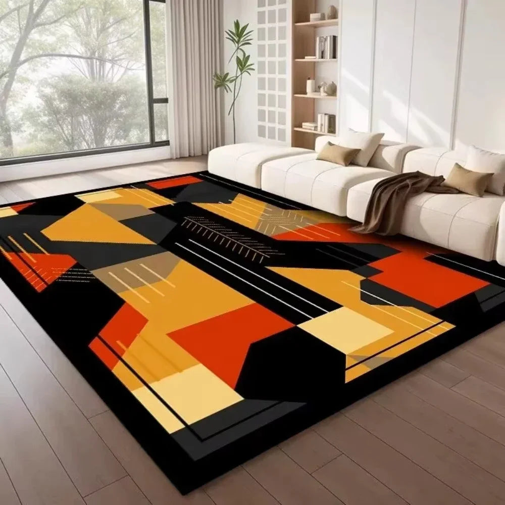 Modern Nordic Geometric Area Rug - Large Light Luxury Carpet for Living Room & Bedroom