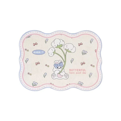Cute Girl & Heart Print Rug - Soft Faux Cashmere Carpet for Bedroom & Nursery