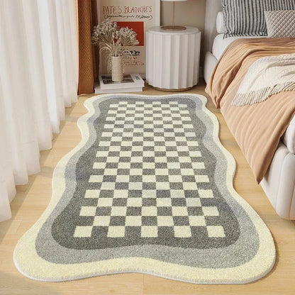 Cream Plush Bedside Rug - Ultra Soft & Non-Slip Faux Cashmere Carpet