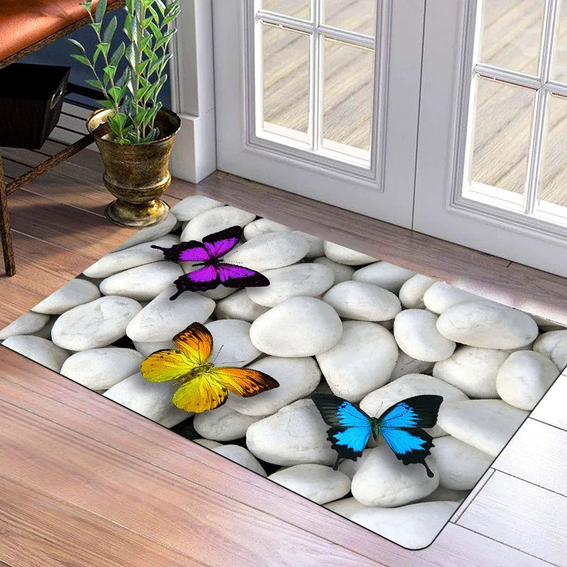 Retro Plush Doormat - Crystal Velvet Entrance Rug, Dirt Resistant & Easy Clean