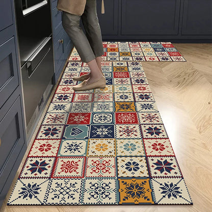 Modern Retro Floor Mat - Non-Slip & Durable Area Rug for Living Room and Kitchen