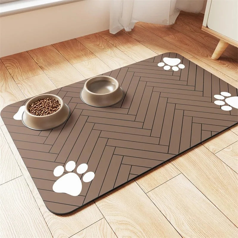 Non-Slip Pet Feeding Mat - Water-Resistant & Easy Clean Tray for Dog & Cat