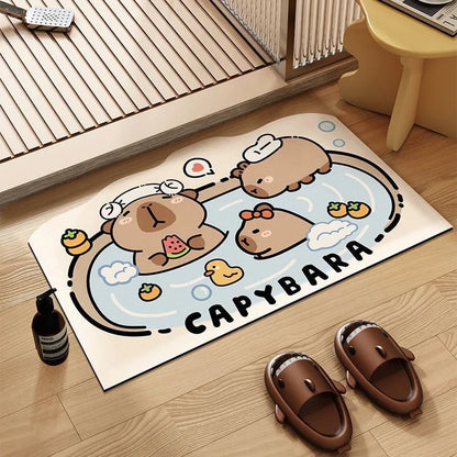 Capybara Diatomite Bath Mat - Quick-Dry, Absorbent & Non-Slip Bathroom Floor Rug