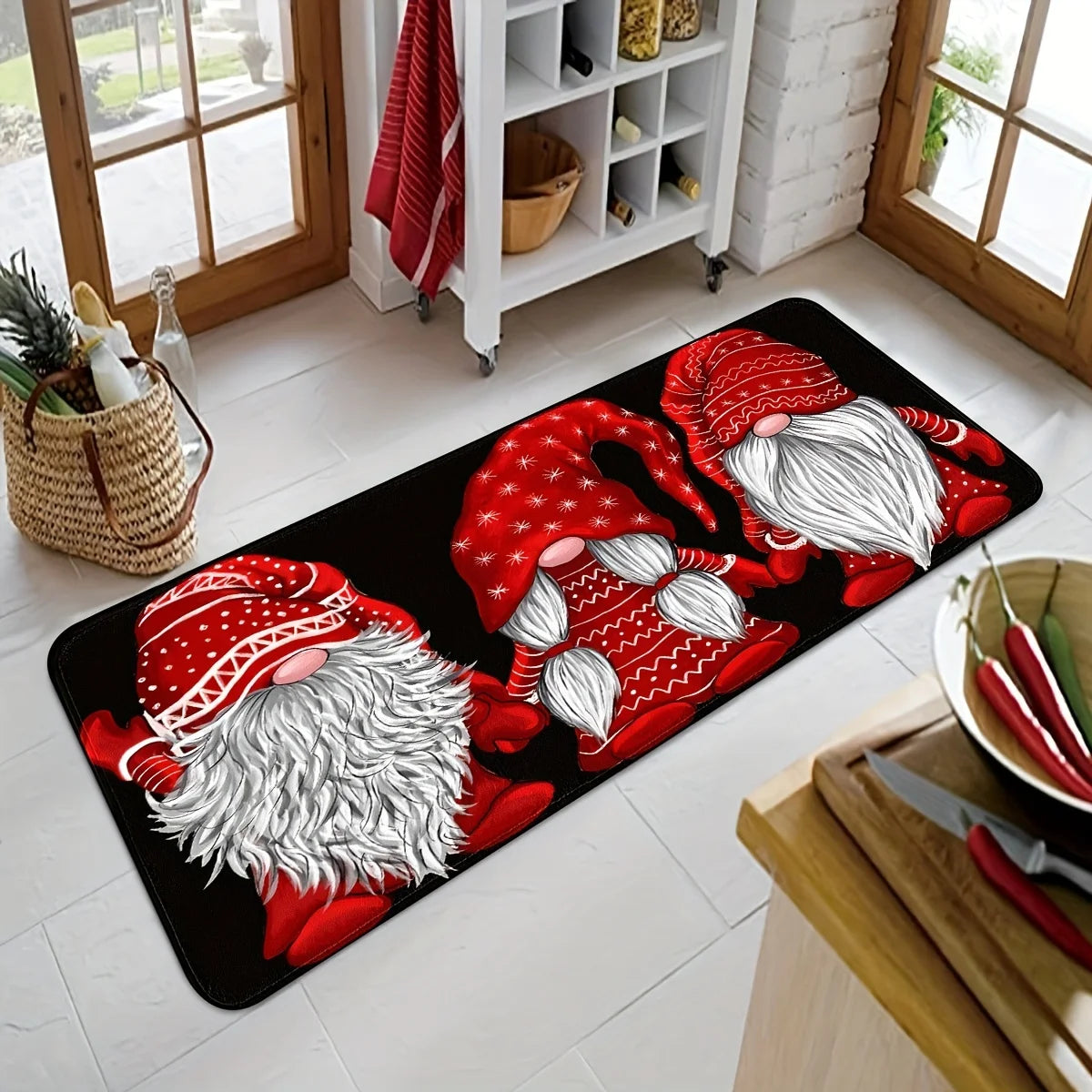 Christmas Doormat with Santa & Reindeer - Non-Slip Festive Home Decor Mat