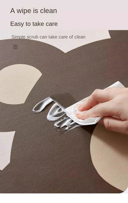 Wave Pattern Anti-Slip Mat - Durable & Absorbent for Bathroom Shower and Kitchen