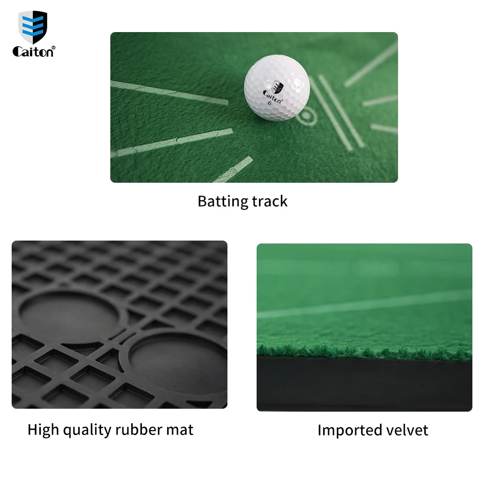 Premium Golf Swing Mat - Velvet Training Surface with Non-Slip Rubber Base