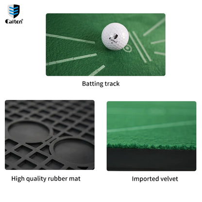 Premium Golf Swing Mat - Velvet Training Surface with Non-Slip Rubber Base