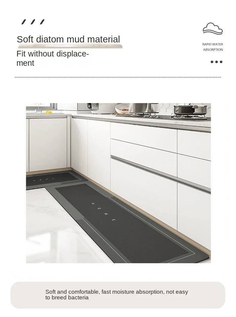 Modern Diatomite Kitchen Mat - Oil Resistant, Non-Slip & Easy to Clean