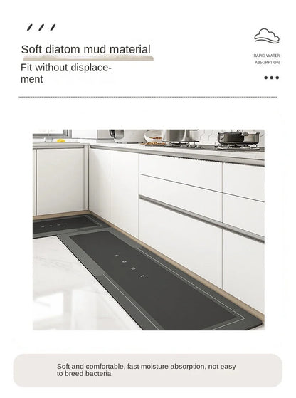 Modern Diatomite Kitchen Mat - Oil Resistant, Non-Slip & Easy to Clean
