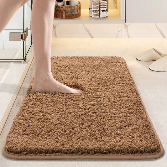 Super Absorbent Bath Mat - Long Hair Friendly Non-Slip Bathroom Rug & Carpet