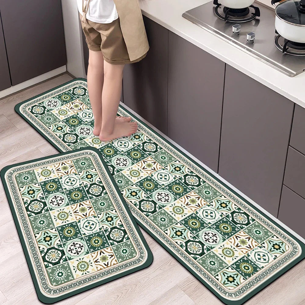 Modern Retro Floor Mat - Non-Slip & Durable Area Rug for Living Room and Kitchen