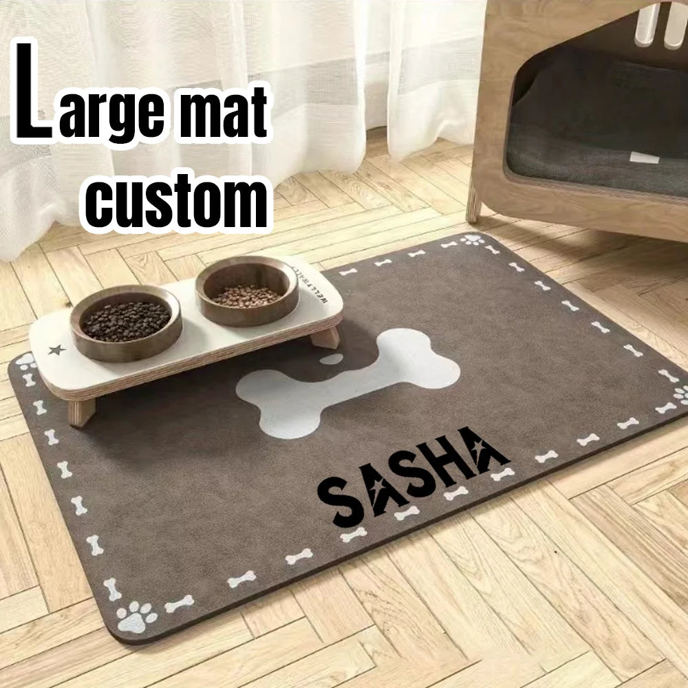 Diatomaceous Earth Pet Feeding Mat - Non-Slip, Stain-Resistant Tray for Dog & Cat Bowls