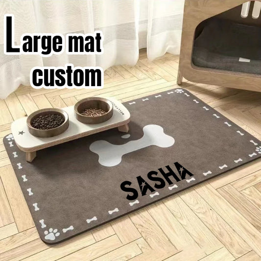 Diatomaceous Earth Pet Feeding Mat - Non-Slip, Stain-Resistant Tray for Dog & Cat Bowls