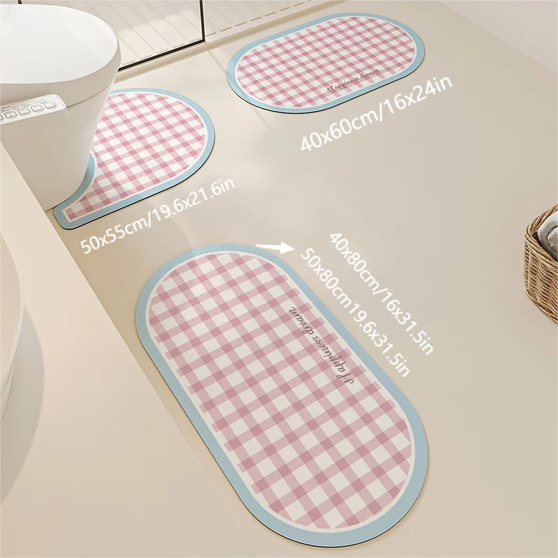 Machine Washable Diatomite Mat - Quick-Dry & Absorbent for Kitchen and Bathroom