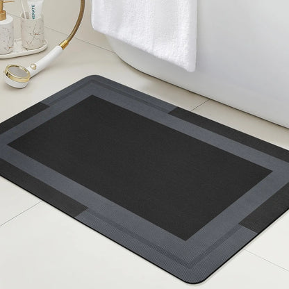 Machine Washable Bath Mat - Ultra Absorbent & Non-Slip with Rubber Backing