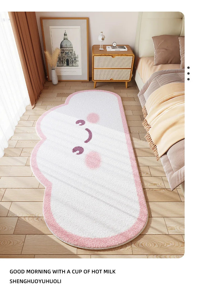 Cloud Print Kids Rug - Soft Cartoon Faux Cashmere Carpet for Nursery & Bedroom