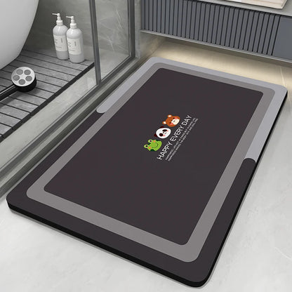 Diatomite Bath Mat - Quick Dry, Absorbent & Non-Slip Stone Foot Mat for Bathroom