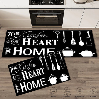 Large Absorbent Kitchen Runner - Non-Slip & Decorative Low-Pile Rug