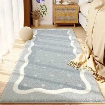 Cream Plush Bedside Rug - Ultra Soft & Non-Slip Faux Cashmere Carpet