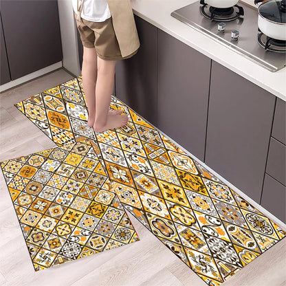 Modern Retro Floor Mat - Non-Slip & Durable Area Rug for Living Room and Kitchen