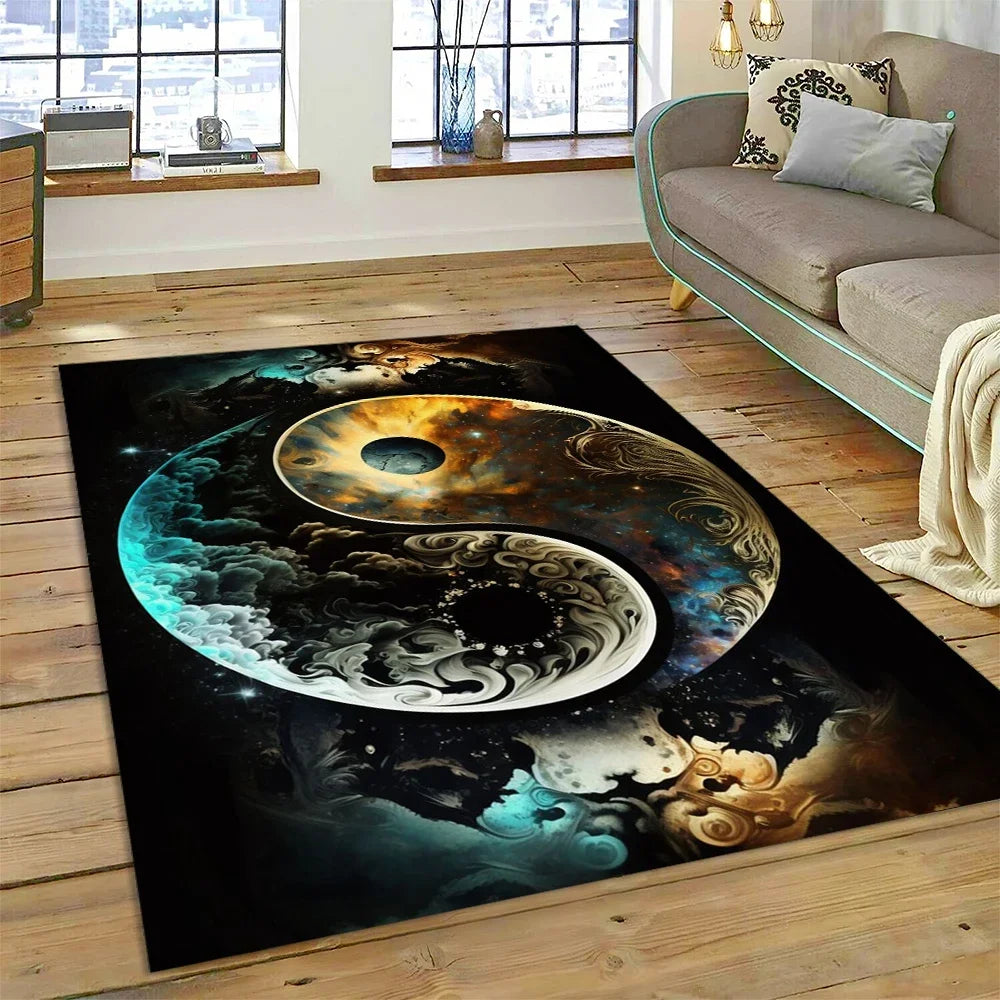 3D Yin Yang Tai Chi Rug - Meditation Area Carpet for Zen Living Room & Bedroom Decor