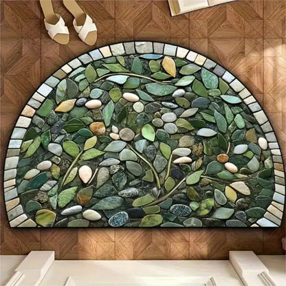 Winter Floral Doormat - Soft & Absorbent European Style Rug for Entrance & Bathroom