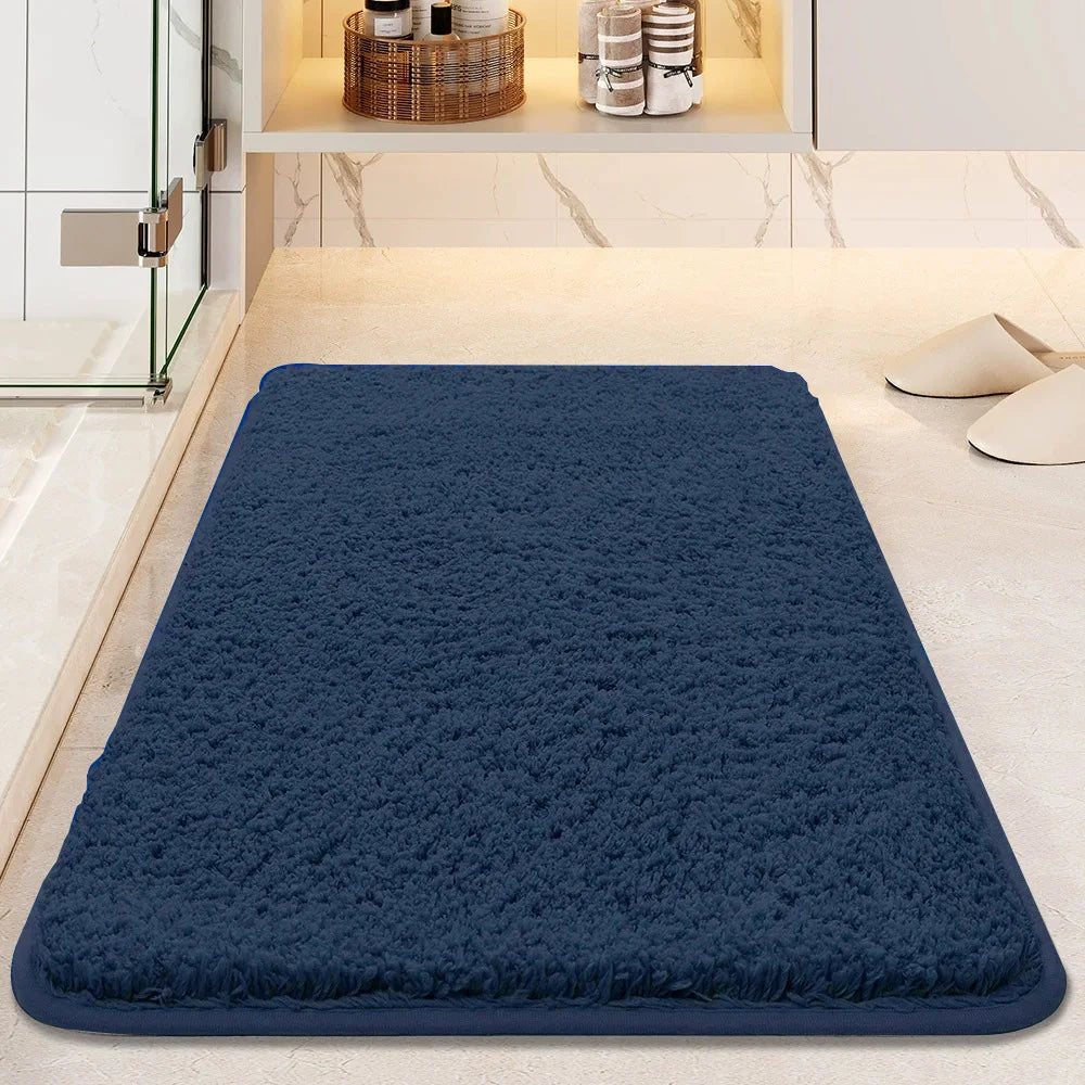 Super Absorbent Bath Mat - Long Hair Friendly Non-Slip Bathroom Rug & Carpet