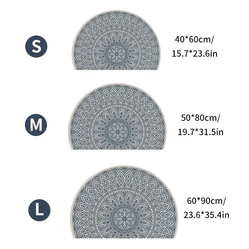 Retro Half-Moon Doormat - Vintage Style Entrance Rug for Living Room & Bedroom