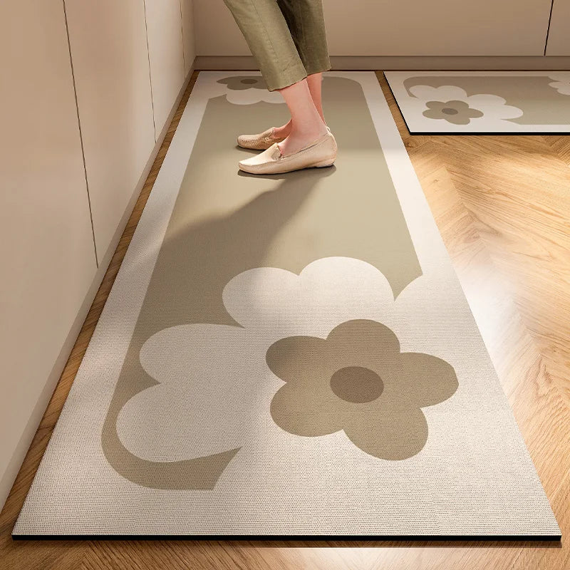 Wabi-Sabi Kitchen Mat - Oil-Resistant & Absorbent Diatomite Floor Pad, Non-Slip