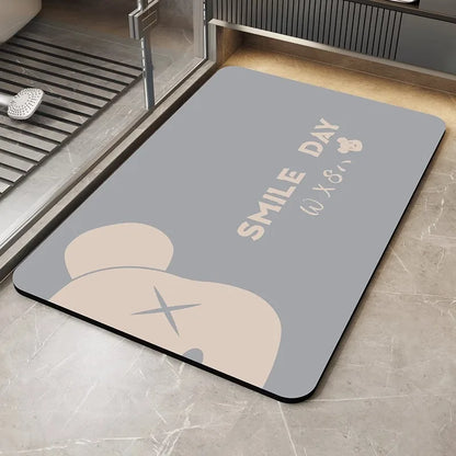 Cartoon Diatomite Bath Mat - Quick-Dry, Absorbent & Non-Slip Bathroom Rug