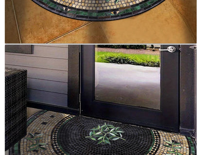 Semi-Circular Marble Doormat - Anti-Slip, Dirt & Wear Resistant Welcome Mat