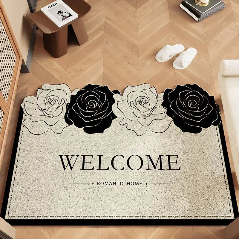Floral Scraper Doormat - Dirt Trapping & Anti-Slip Entrance Mat for Heavy-Duty Use
