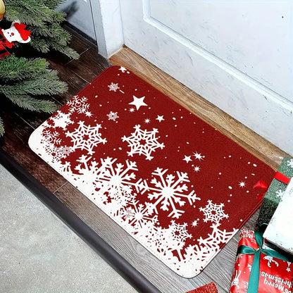 Christmas Kitchen Mat 3-Piece Set - Non-Slip Holiday Floor Mats for Hallway & Entry