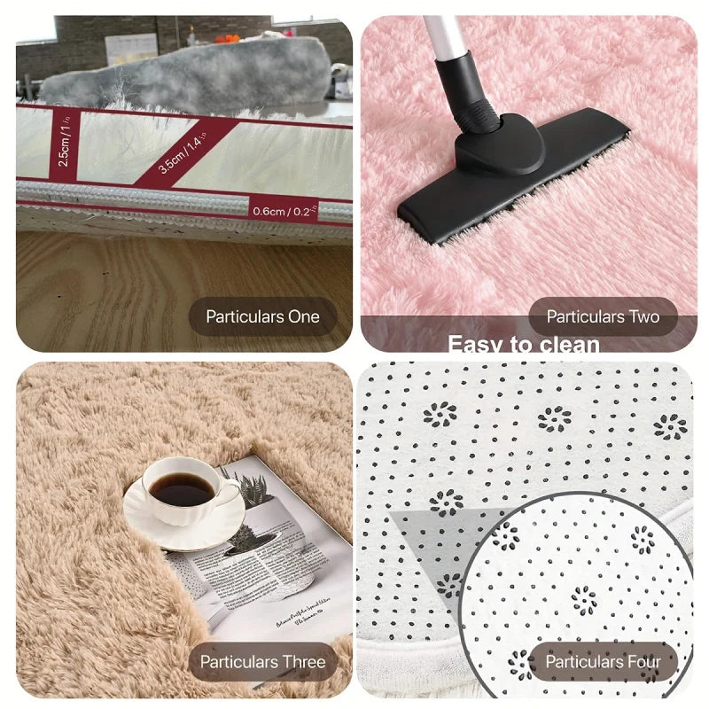 Ultra-Soft Plush Rug - Machine Washable & Durable for Living Room & Bedroom