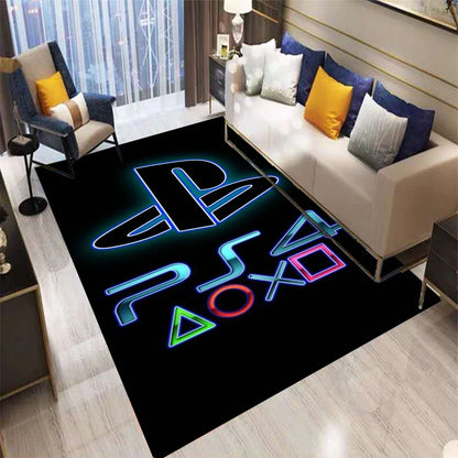 3D Abstract Gamepad Rug, Modern Video Game Carpet for Living Room, Non-Slip Kids Play Mat, Unique Controller Shaped Floor Decor