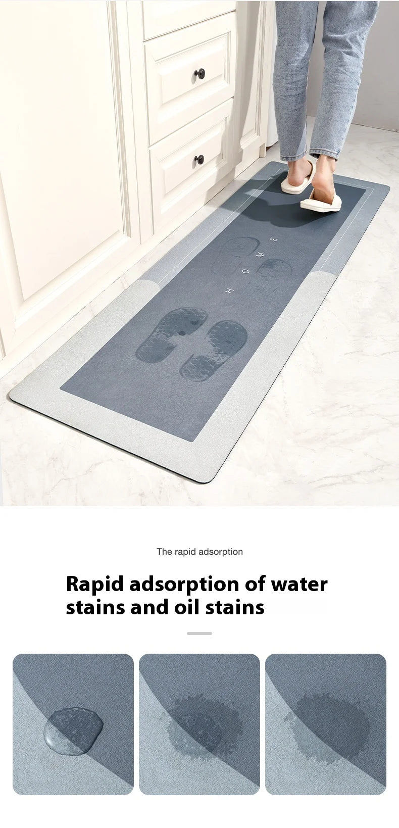 Diatomite Mat 2-Piece Set - Non-Slip & Absorbent for Kitchen Sink & Bathroom