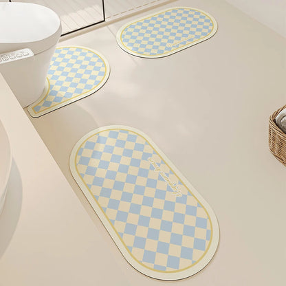 Machine Washable Diatomite Mat - Quick-Dry & Absorbent for Kitchen and Bathroom