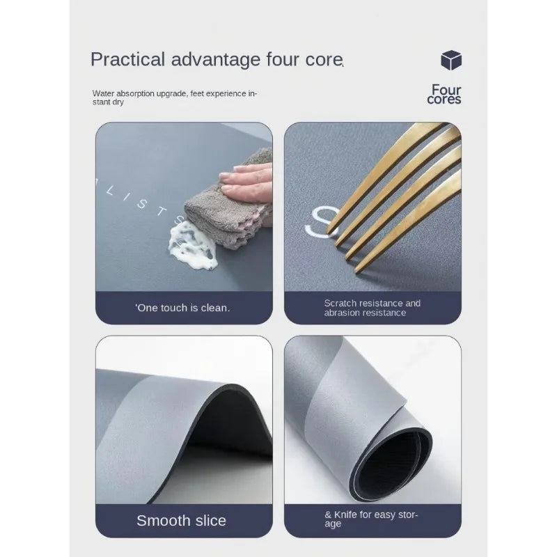 Soft Diatomite Bath Mat - Super Absorbent & Non-Slip Toilet Floor Rug